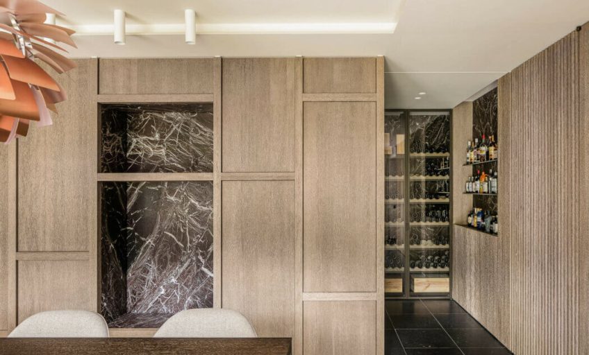 Close-up of Karyamar’s Cherry natural stone with deep red hues and subtle veining, perfect for luxury interior and architectural applications